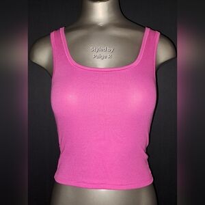 💕NEW SKIMS RARE Cotton Rib Tank HOT PINK M